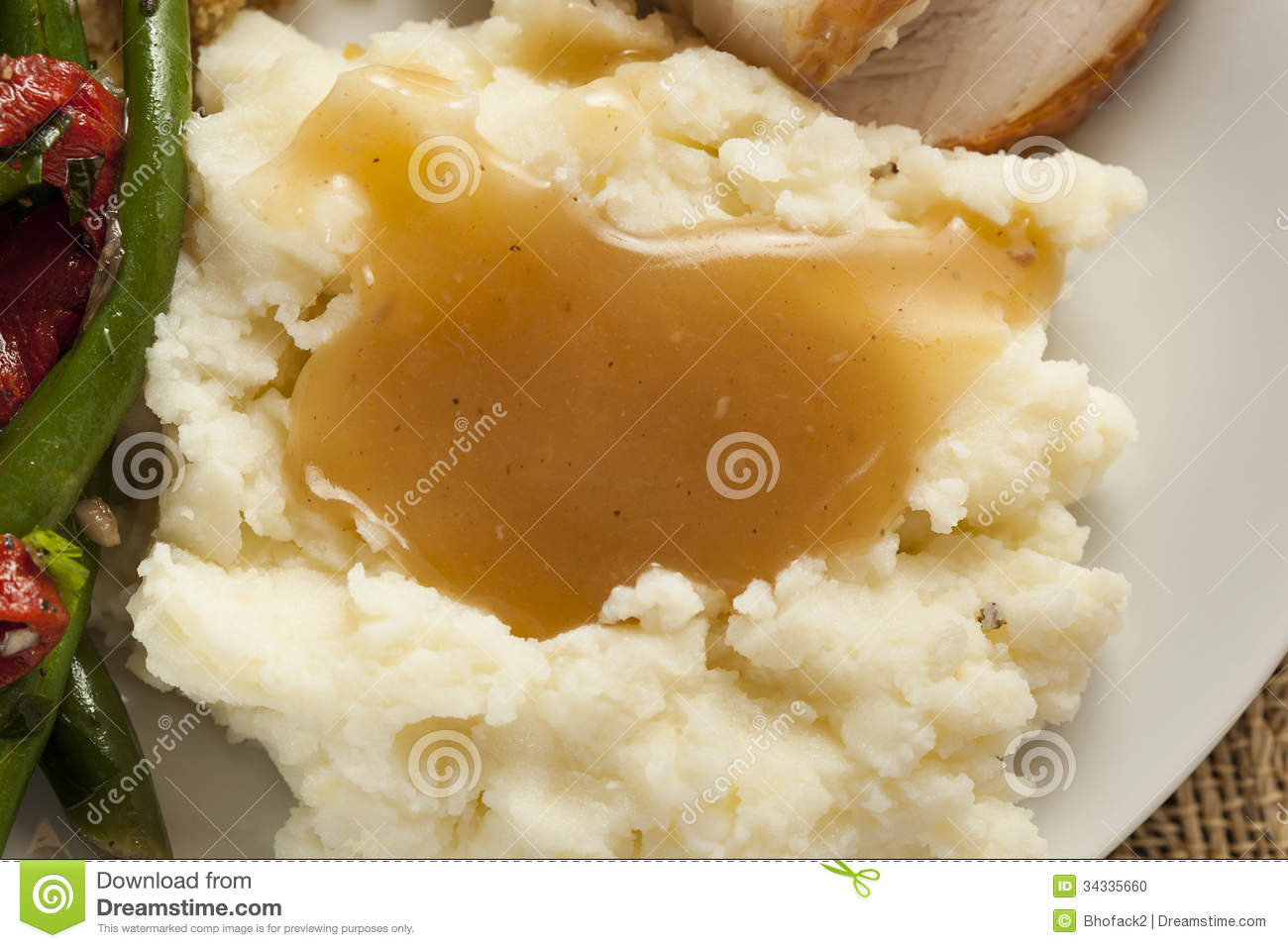 Mashed Potatoes Thanksgiving
 Homemade Organic Mashed Potatoes With Gravy Stock