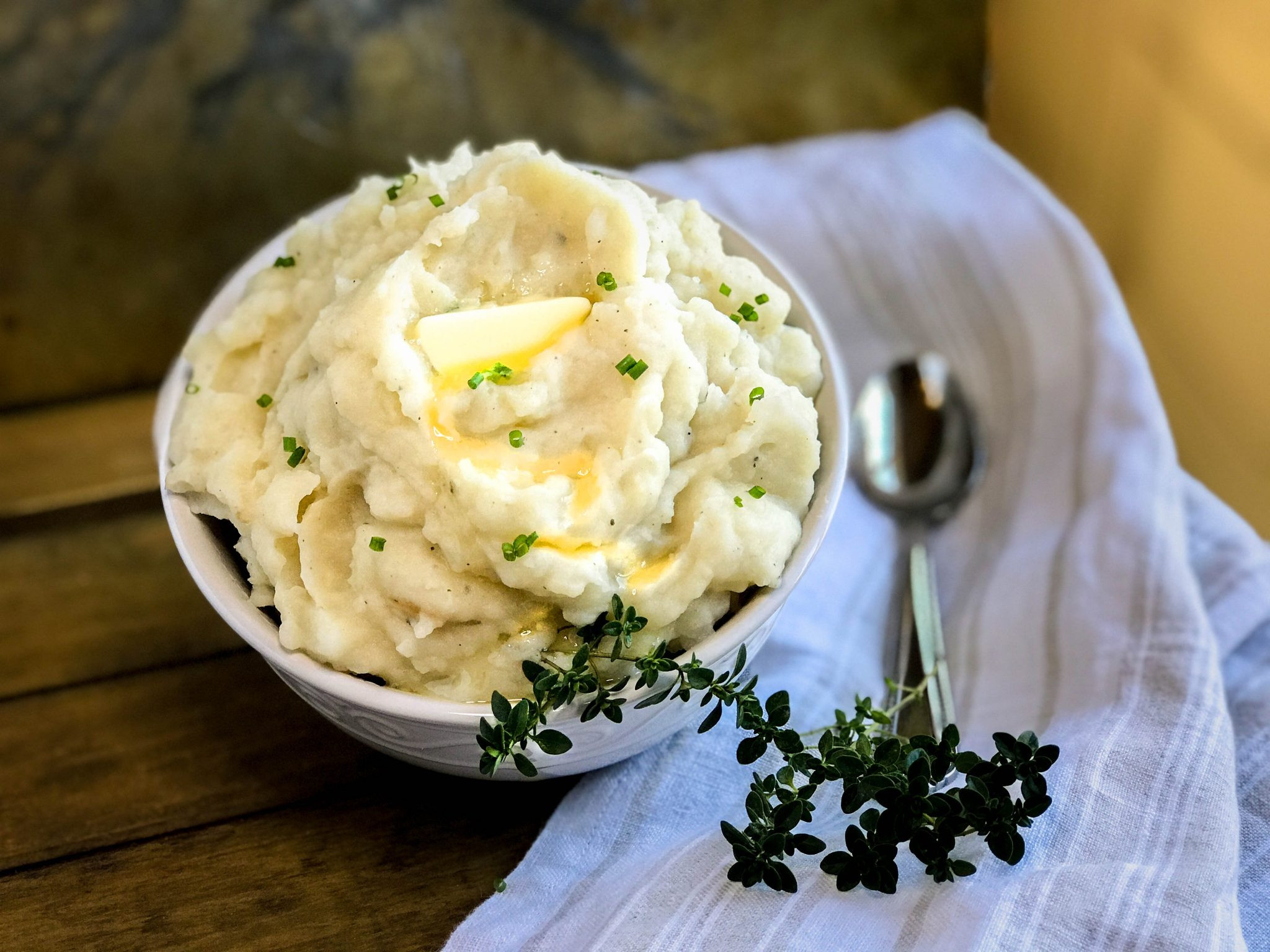Mashed Potatoes Without Butter
 Slow Cooker Mashed Potatoes with Garlic Herb Infused