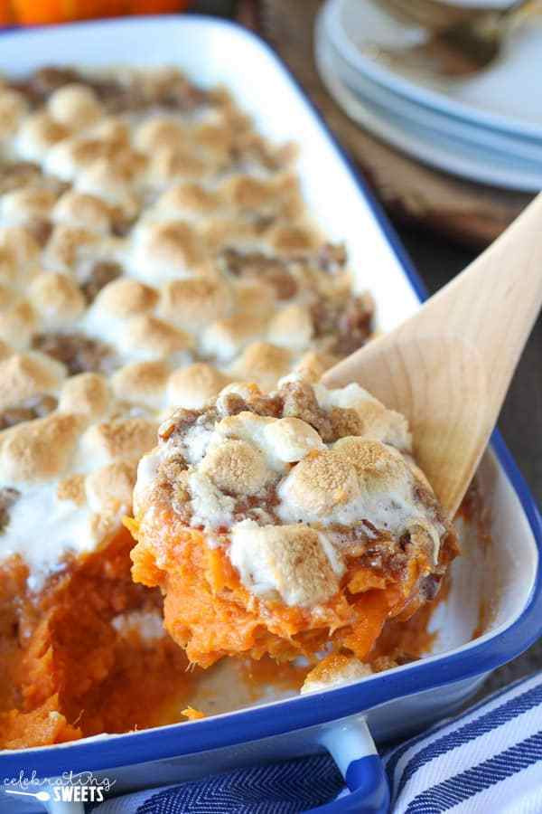 Mashed Sweet Potatoes With Marshmallows
 Sweet Potato Casserole with Marshmallows and Streusel