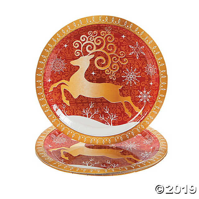 Mcdonald'S Dinner Box Discontinued
 Red & White Reindeer Dinner Plates Discontinued