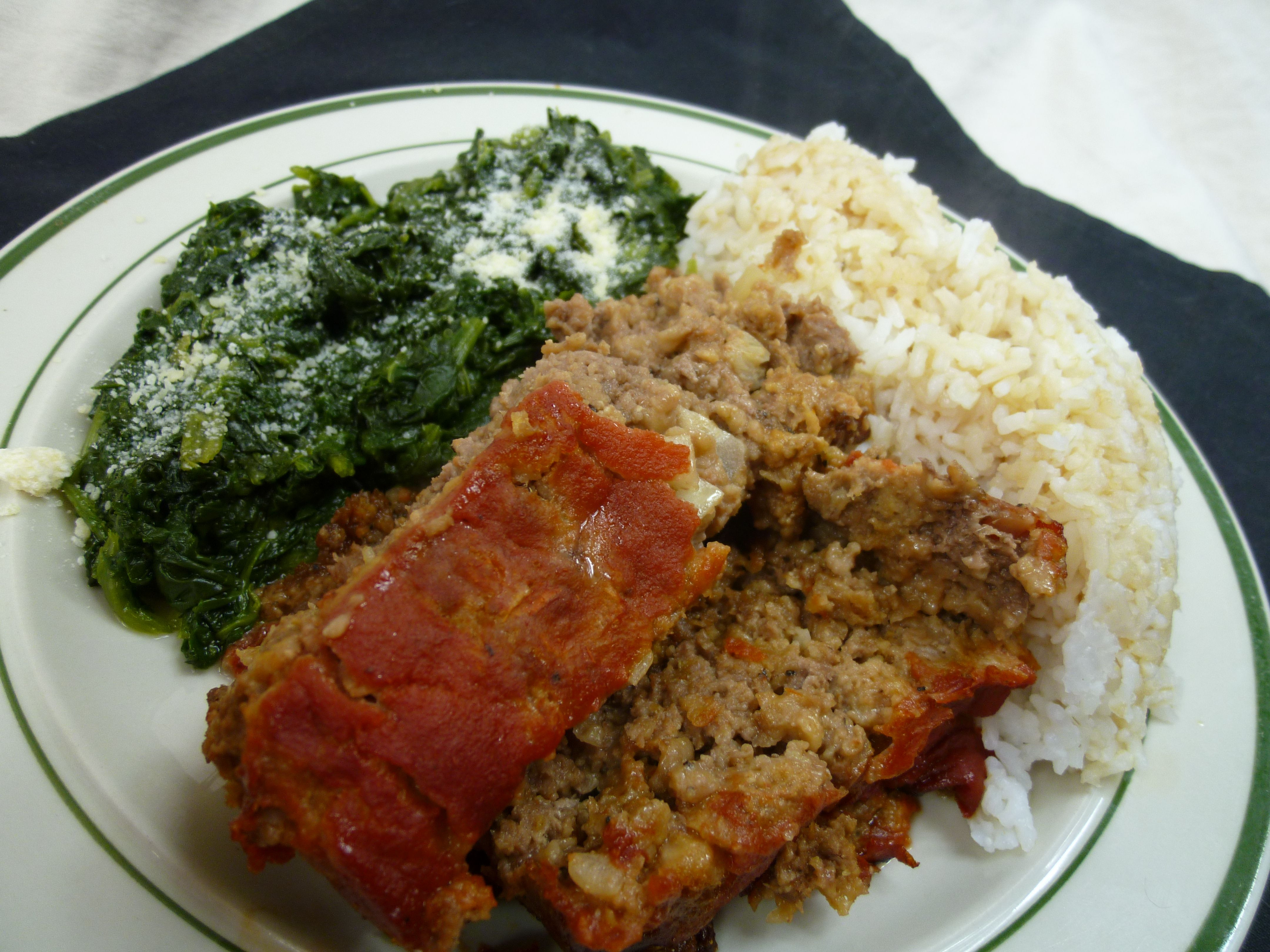Meatloaf With Rice
 Meatloaf with rice and spinach