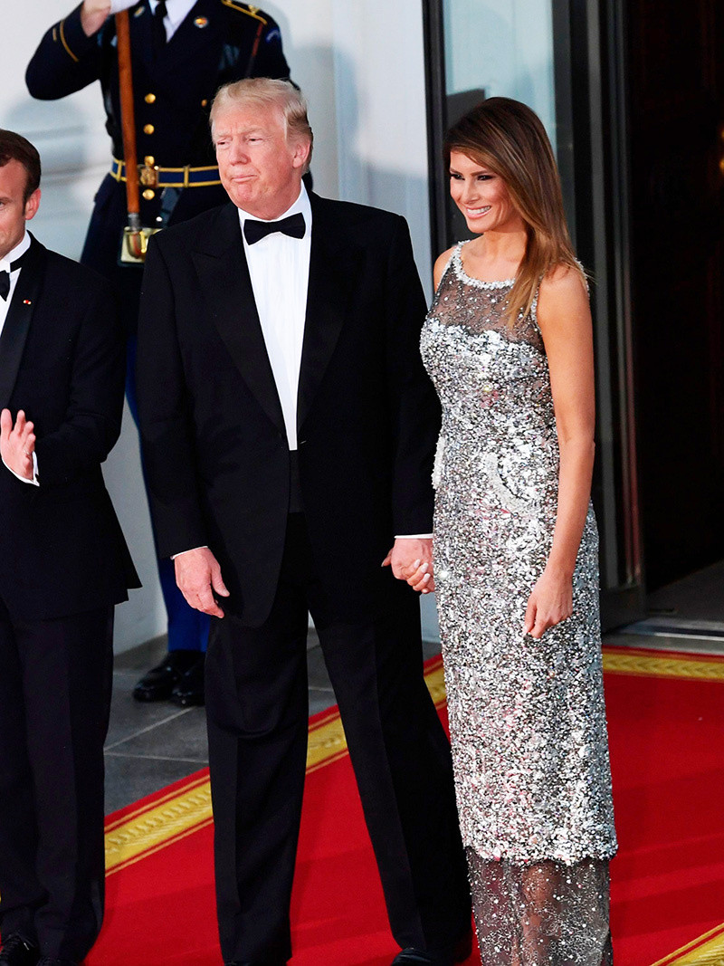 Melania Trump State Dinner
 Brigitte Macron & Melania Trump’s Hottest Looks — First