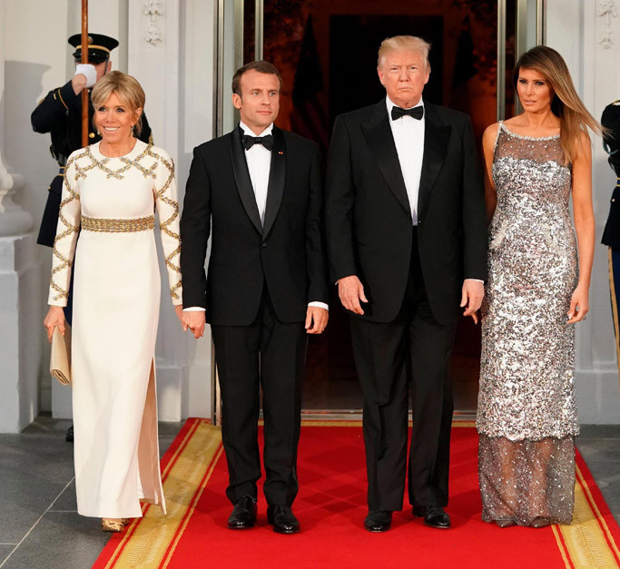 Melania Trump State Dinner
 Melania Trump’s State Dinner Dress Sparkles in Silver