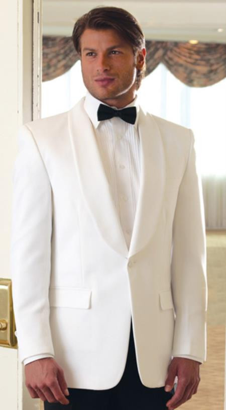 Mens White Dinner Jacket
 SKU RL 3578 Mens e Button Tropical Weight Polyester