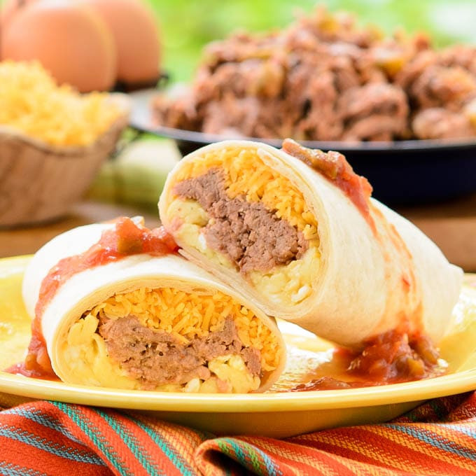 Mexican Breakfast Burritos
 Mexican Shredded Beef Breakfast Burritos