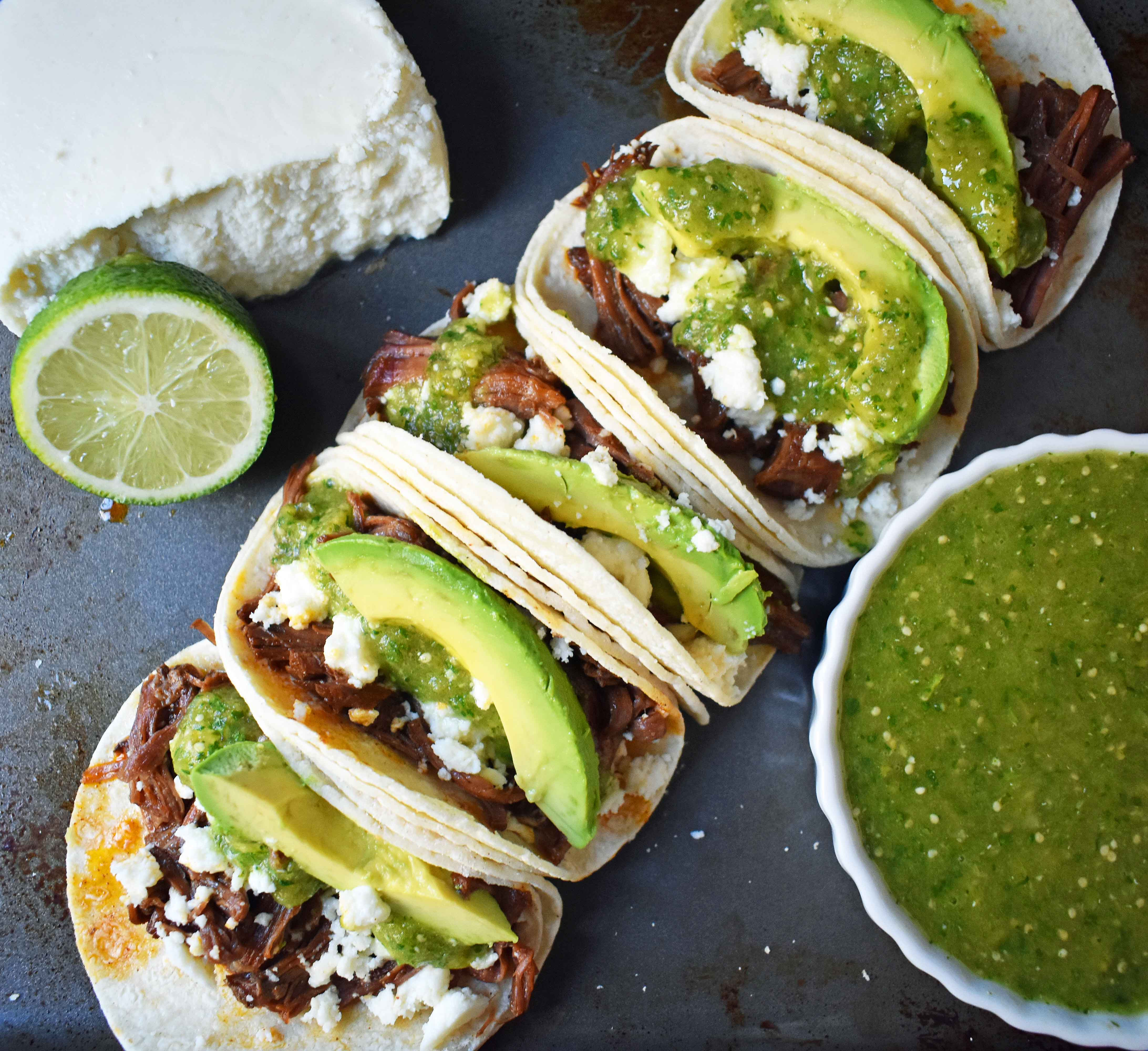 Mexican Cheese For Tacos
 Slow Cooker Beef Barbacoa Tacos with Tomatillo Salsa