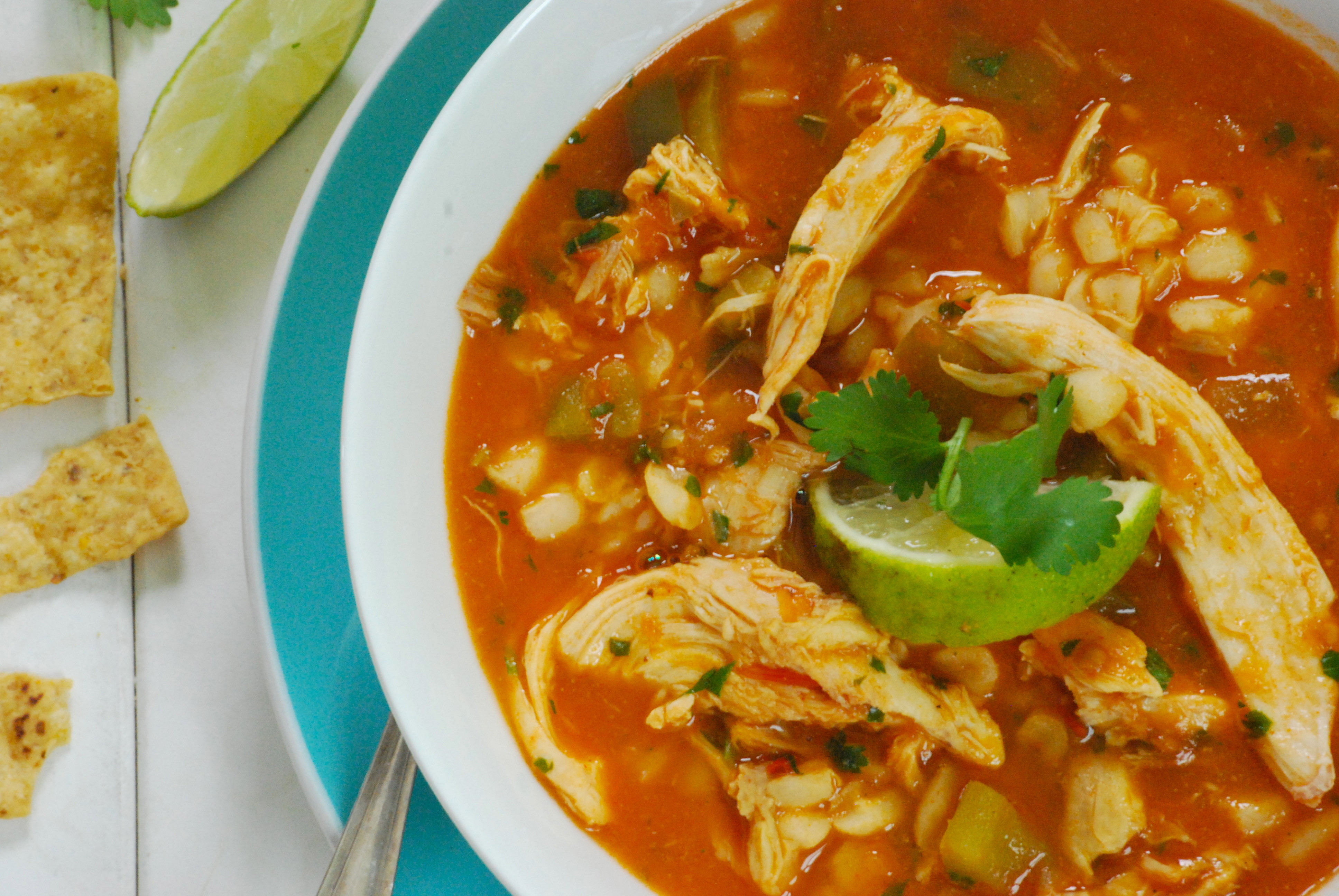 Mexican Chicken Soup
 Mexican Chicken and Hominy Soup