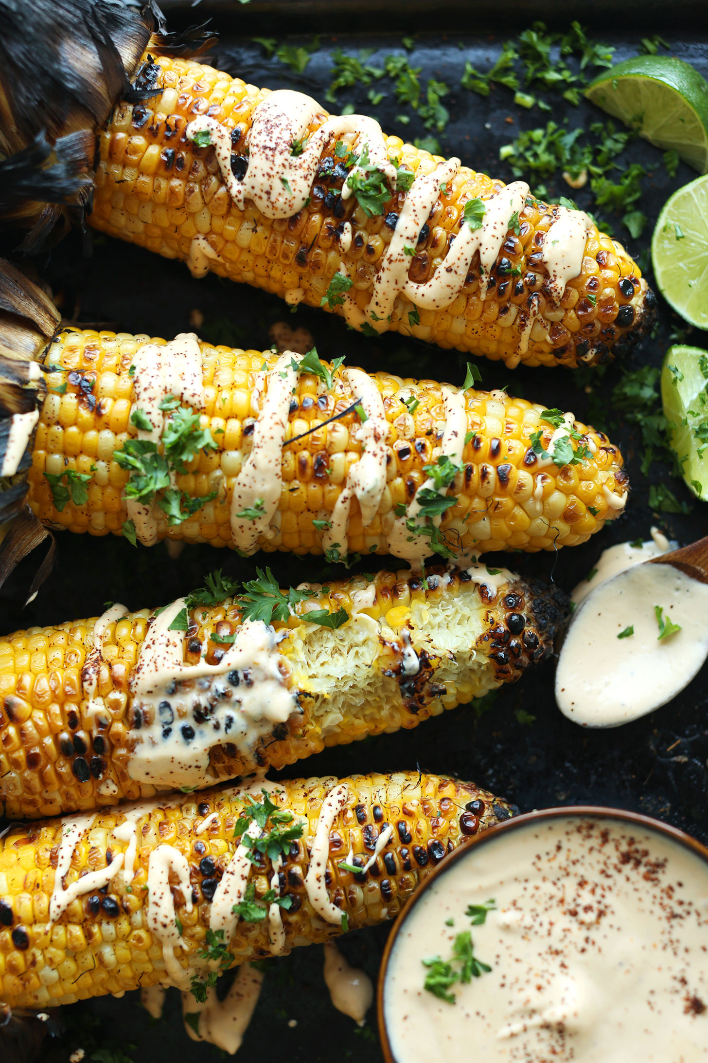 Mexican Grilled Corn
 Grilled Corn with Sriracha Aioli
