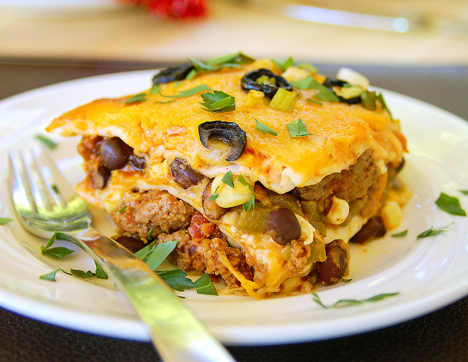 Mexican Lasagna With Tortillas
 mexican lasagna with tortillas and beef