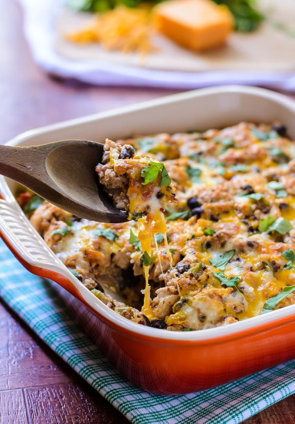 Mexican Quinoa Casserole
 Mexican Chicken Quinoa Casserole