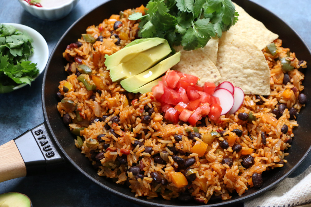 Mexican Rice And Beans Recipe
 Rustic Mexican Rice and Beans Skillet Dinner • Hip Foo Mom