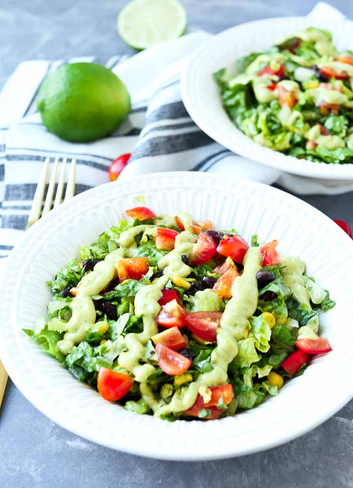 Mexican Salad Recipes
 Mexican Chopped Salad with Spicy Avocado Dressing Happy