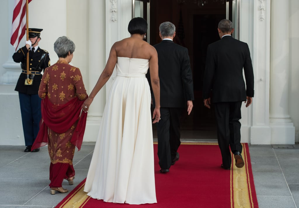 Michelle Obama State Dinner 2016 Dress
 Michelle Obama s White Gown at State Dinner August 2016