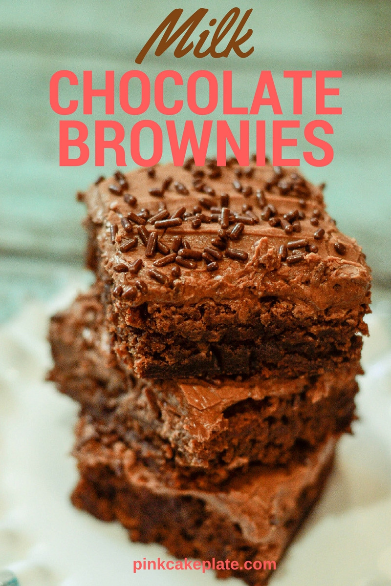 Milk Chocolate Brownies
 Milk Chocolate Brownie Recipe Pink Cake Plate