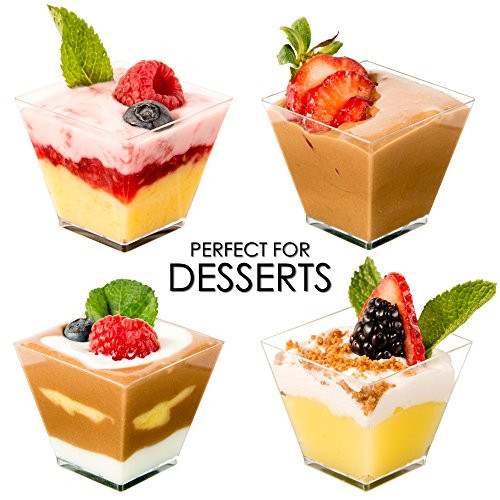 Mini Dessert Cups
 DLux™ Mini Dessert Cups Appetizer Bowls & Spoons with