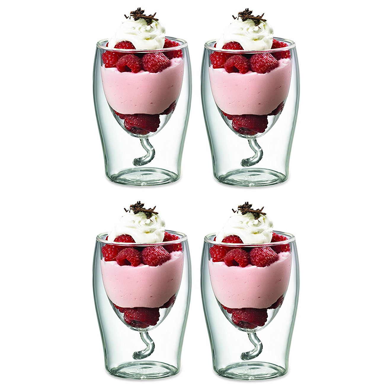 Mini Dessert Glasses
 Set of 4 Mini Dessert And Appetizer Double Walled 5 Oz