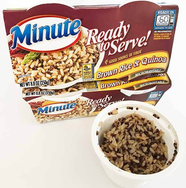 Minute Brown Rice
 Minute Ready to Serve Brown Rice & Quinoa Cups Celiac