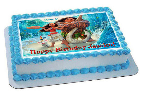 Moana Sheet Cake
 Moana 1 Edible Birthday Cake Topper