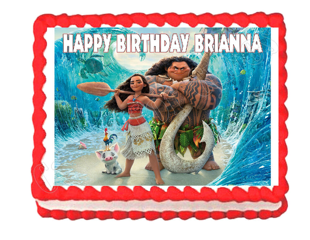 Moana Sheet Cake
 Moana Party Edible image Cake topper decoration