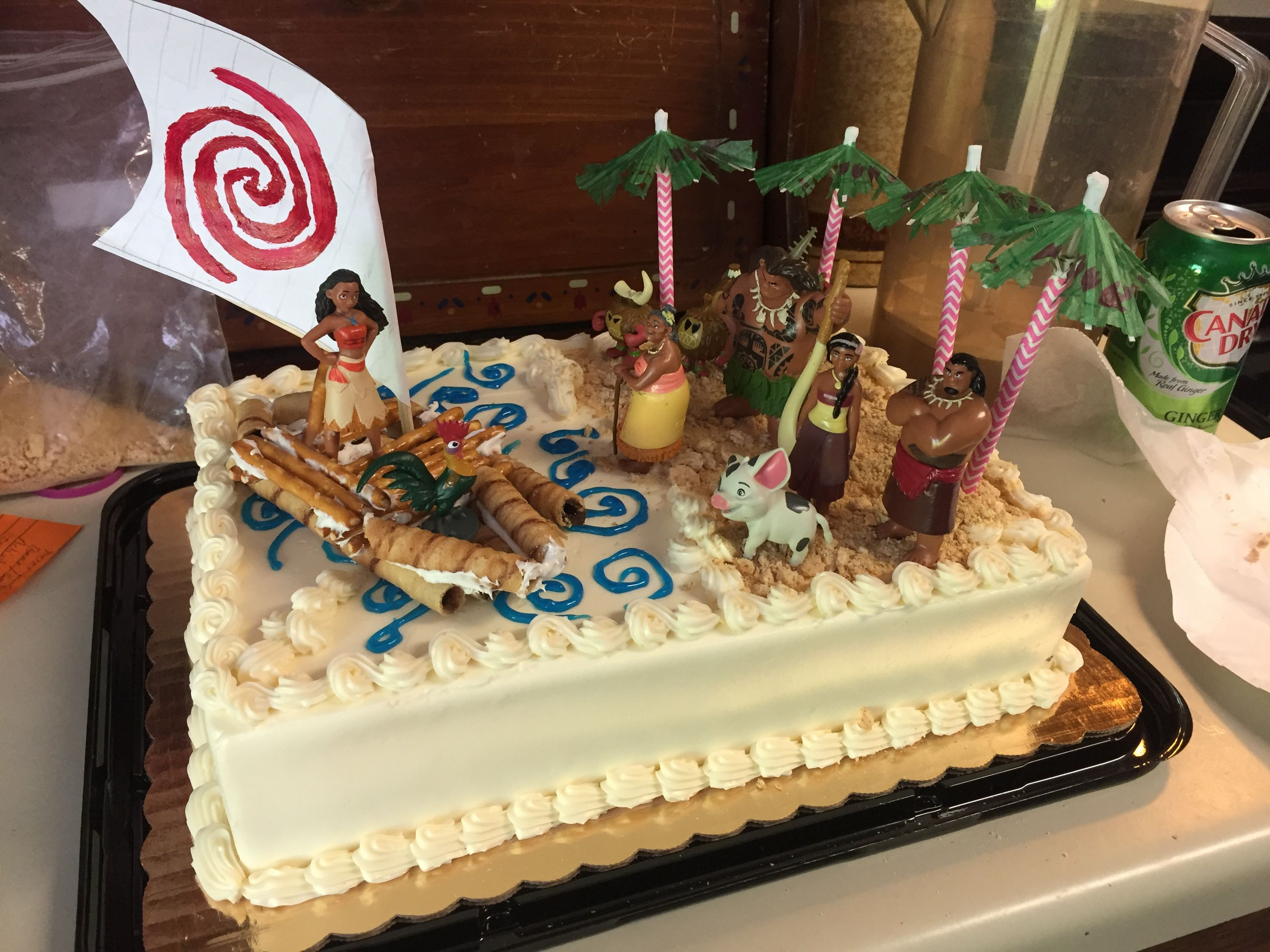 Moana Sheet Cake
 Easy Moana cake with a blank sheet cake Figures from the