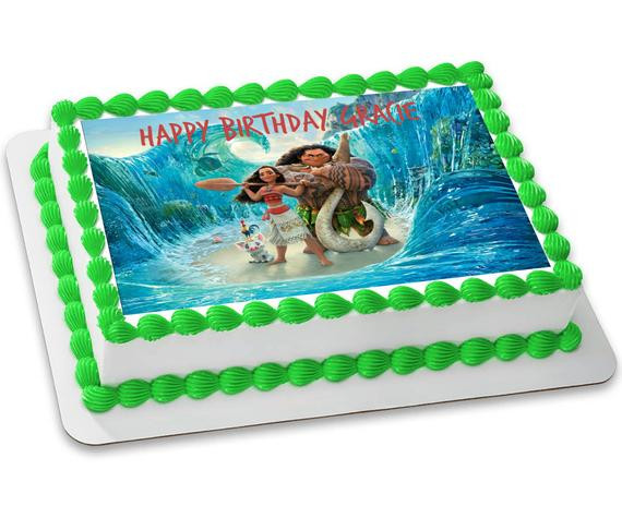 Moana Sheet Cake
 Moana Customizable Edible Image 8 5x11