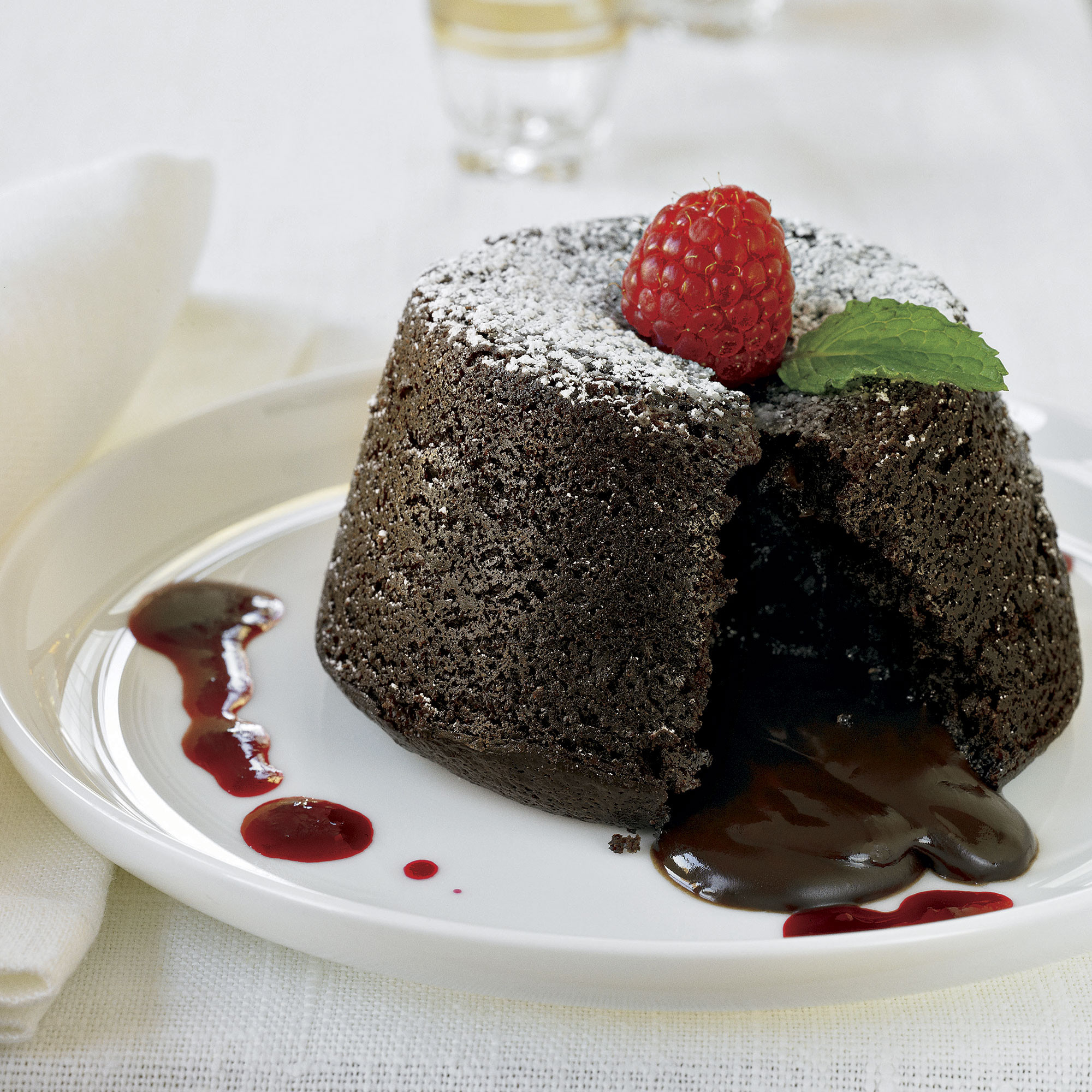 Molten Chocolate Cake
 Chocolate Molten Lava Cakes with Raspberry Sauce Recipe