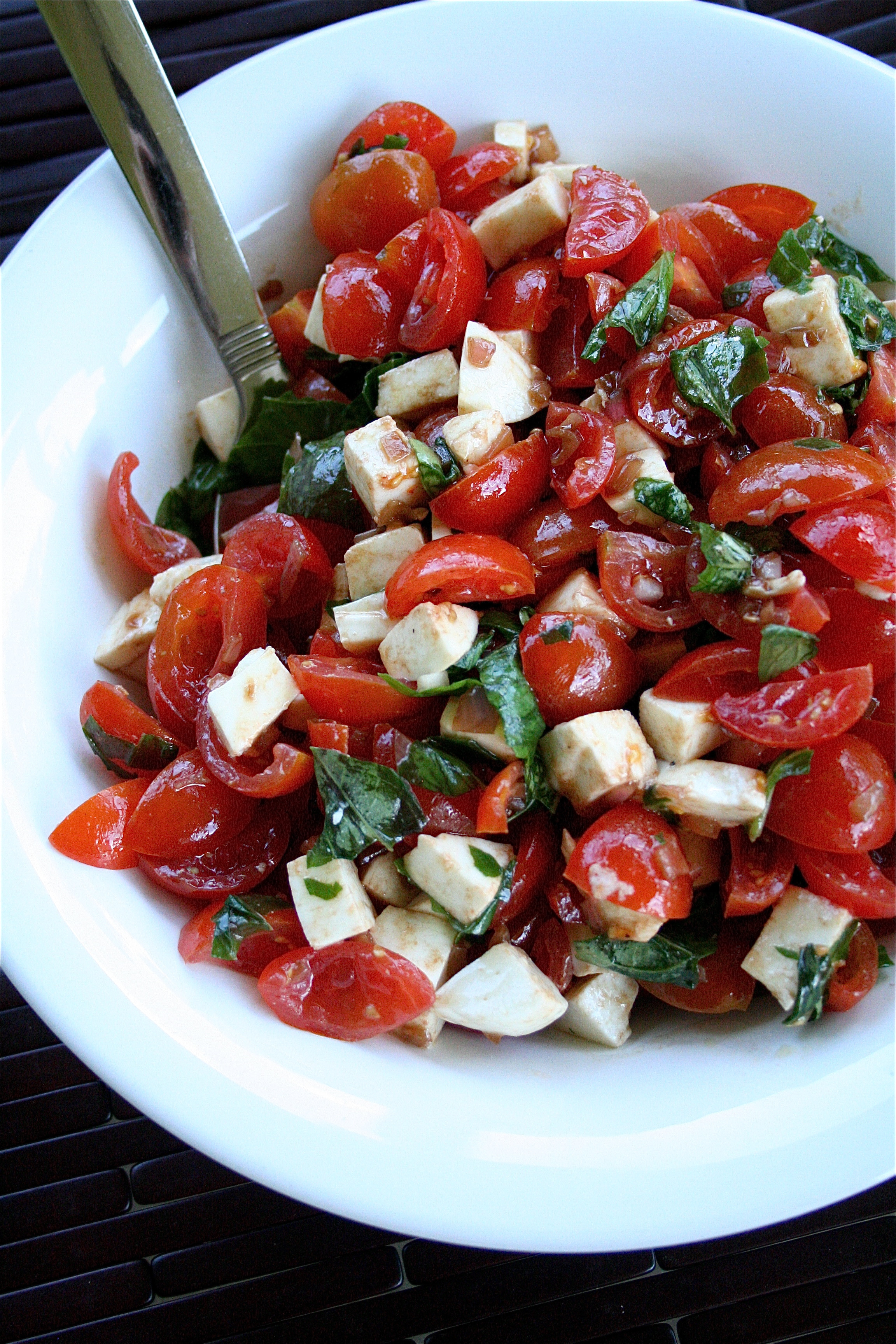 Mozzarella Tomato Salad
 Cherry Tomato Salad With Basil And Mozzarella