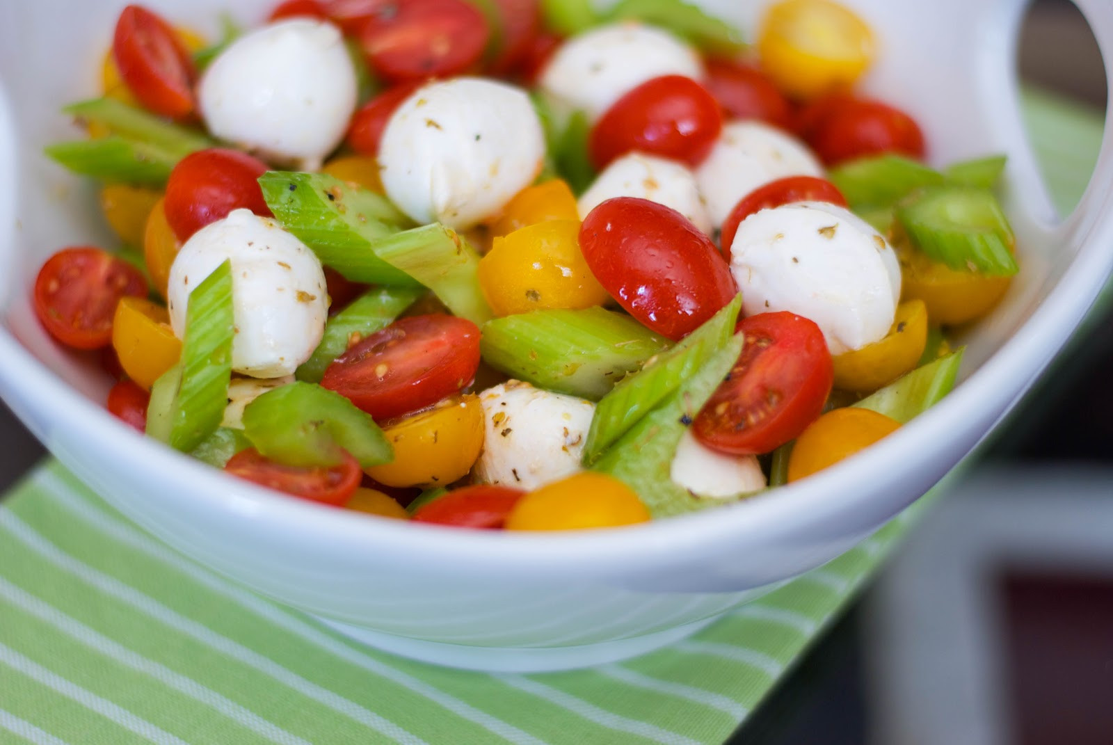 Mozzarella Tomato Salad
 Mediterranean Tomato Mozzarella and Celery SaladCarrie’s