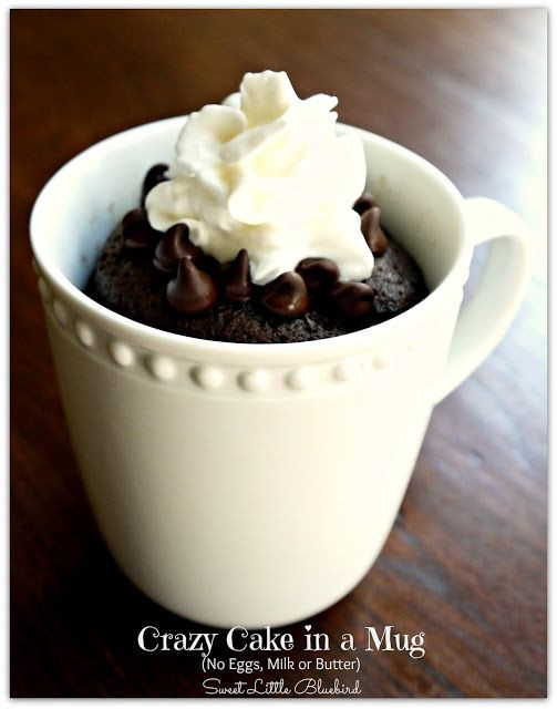 Mug Cake Recipe No Egg
 Crazy Cake in a Mug No Eggs Milk or Butter Ready in