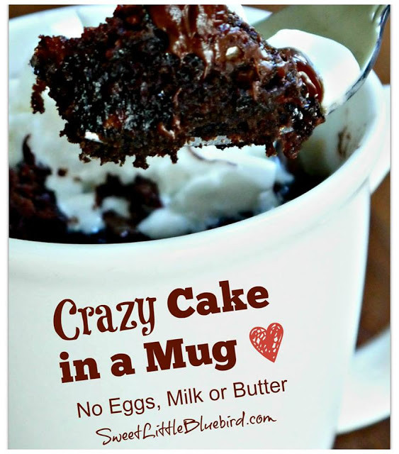 Mug Cake Recipe No Egg
 Sweet Little Bluebird Crazy Cake in a Mug No Eggs Milk