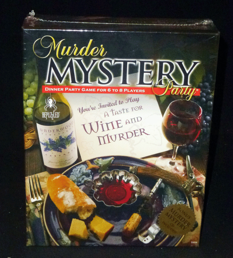 Murder Mystery Dinner Game
 Bepuzzled Games A Taste For Wine & Murder RPG Dinner Party