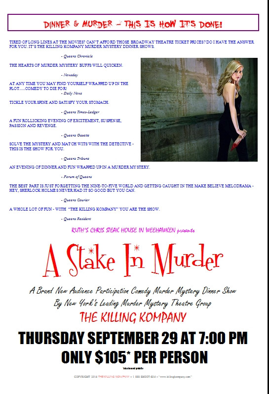 Murder Mystery Dinner Nj
 Murder Mystery Dinner Theater Shows & Other Interactive