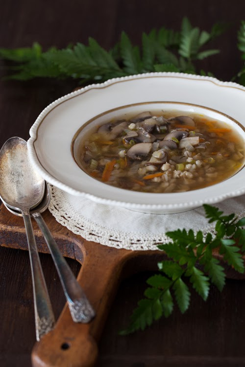 Mushroom And Barley Soup
 Russian Monday "Gribnoy Soup" Mushroom Barley Soup at