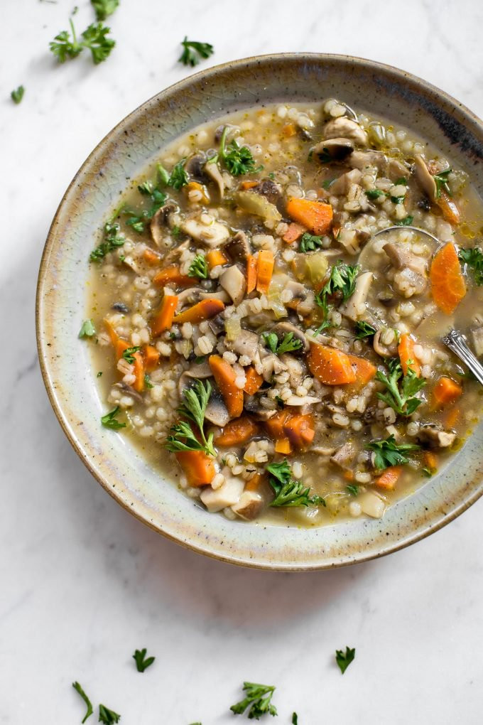 Mushroom And Barley Soup
 Vegan Mushroom Barley Soup • Salt & Lavender