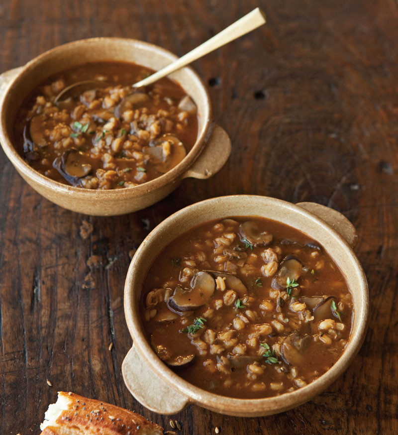 Mushroom And Barley Soup
 Savory Barley Soup with Wild Mushrooms and Thyme