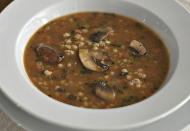 Mushroom And Barley Soup
 Savory Mushroom & Barley Soup Happily Unprocessed