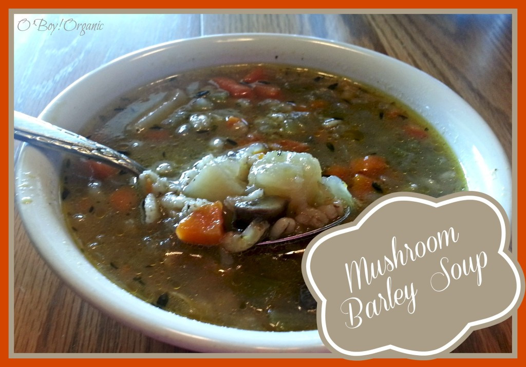 Mushroom Barley Soup
 REAL FOOD Menu Plan 2 9 15