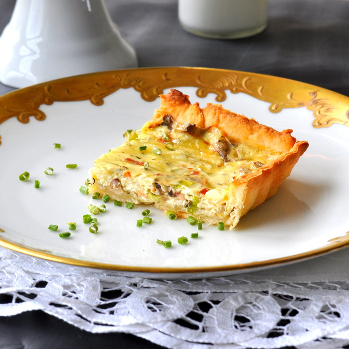 Mushroom Quiche Recipe
 Bacon & Mushroom quiche recipe