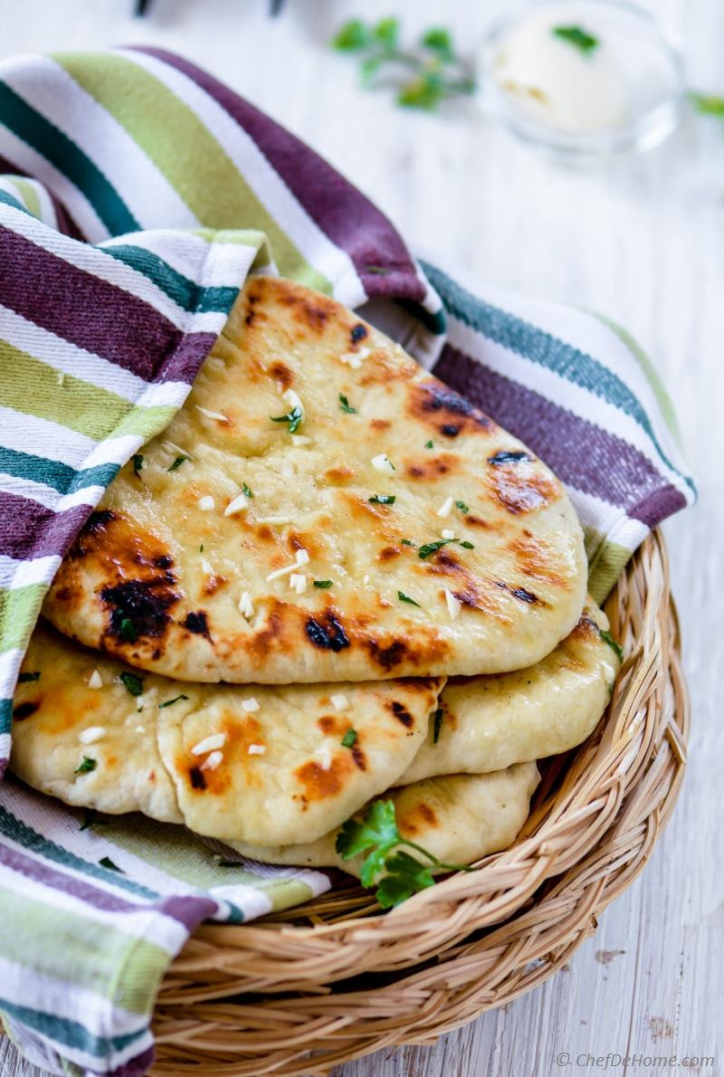 Naan Bread Recipe
 Homemade No Yeast Garlic Butter Naan Recipe