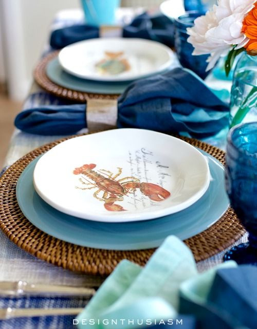 Nautical Dinner Ware
 De 301 bedste billeder fra Coastal Beach Table Decor