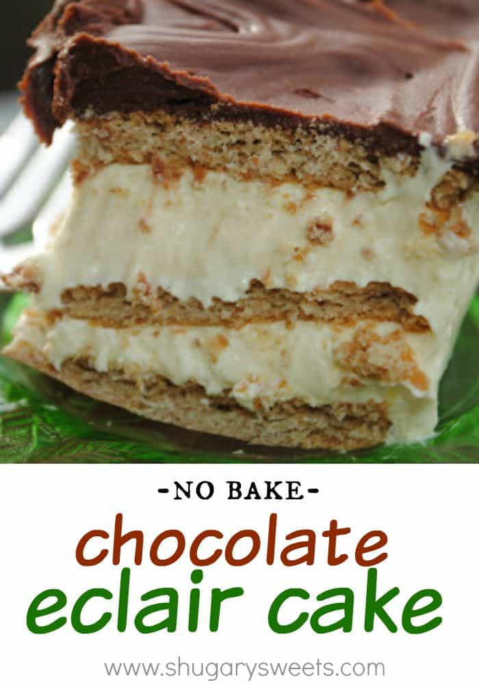 No Bake Chocolate Eclair Dessert
 Chocolate Eclair Cake Shugary Sweets