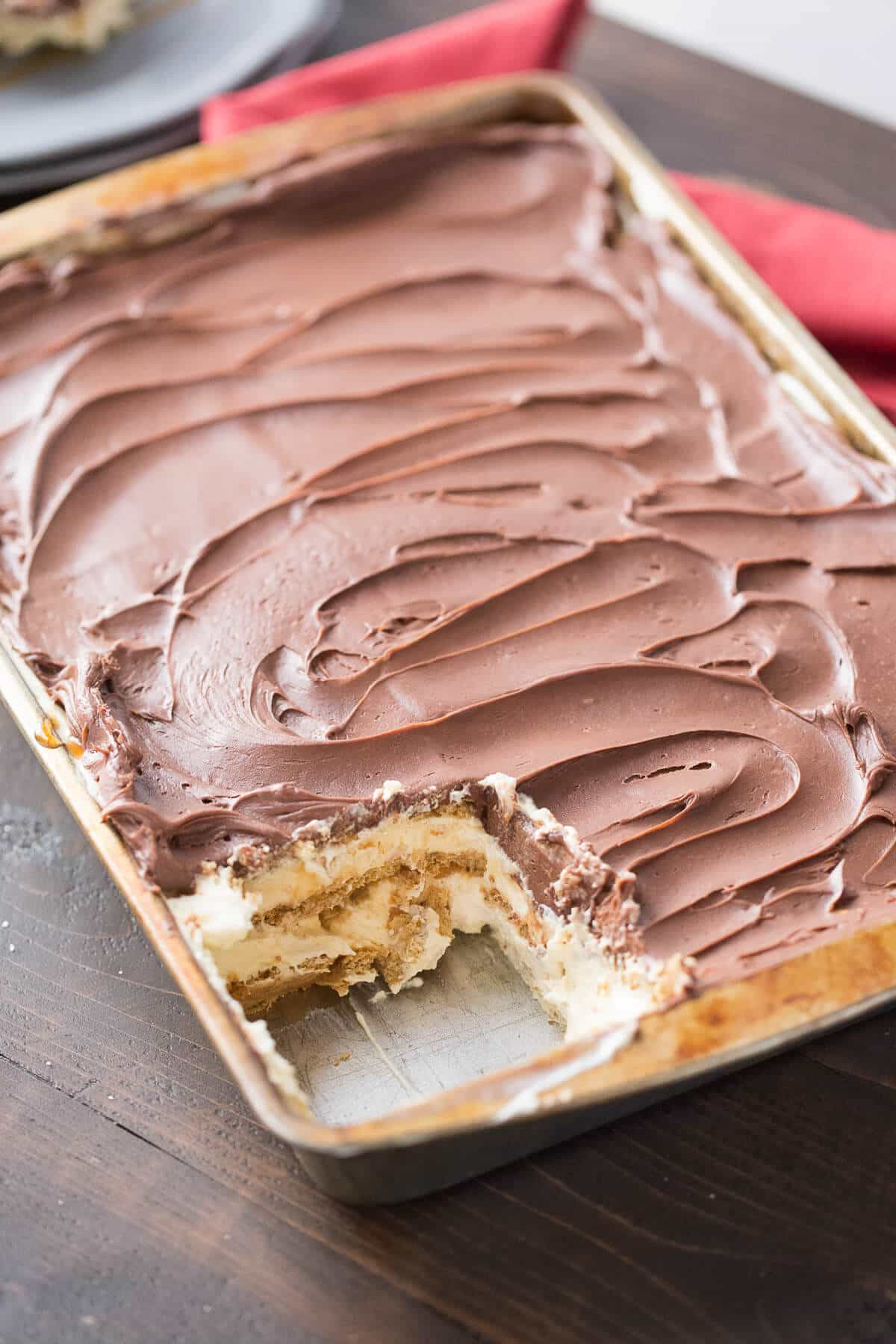 No Bake Eclair Dessert
 Salted Caramel No Bake Eclair Cake LemonsforLulu