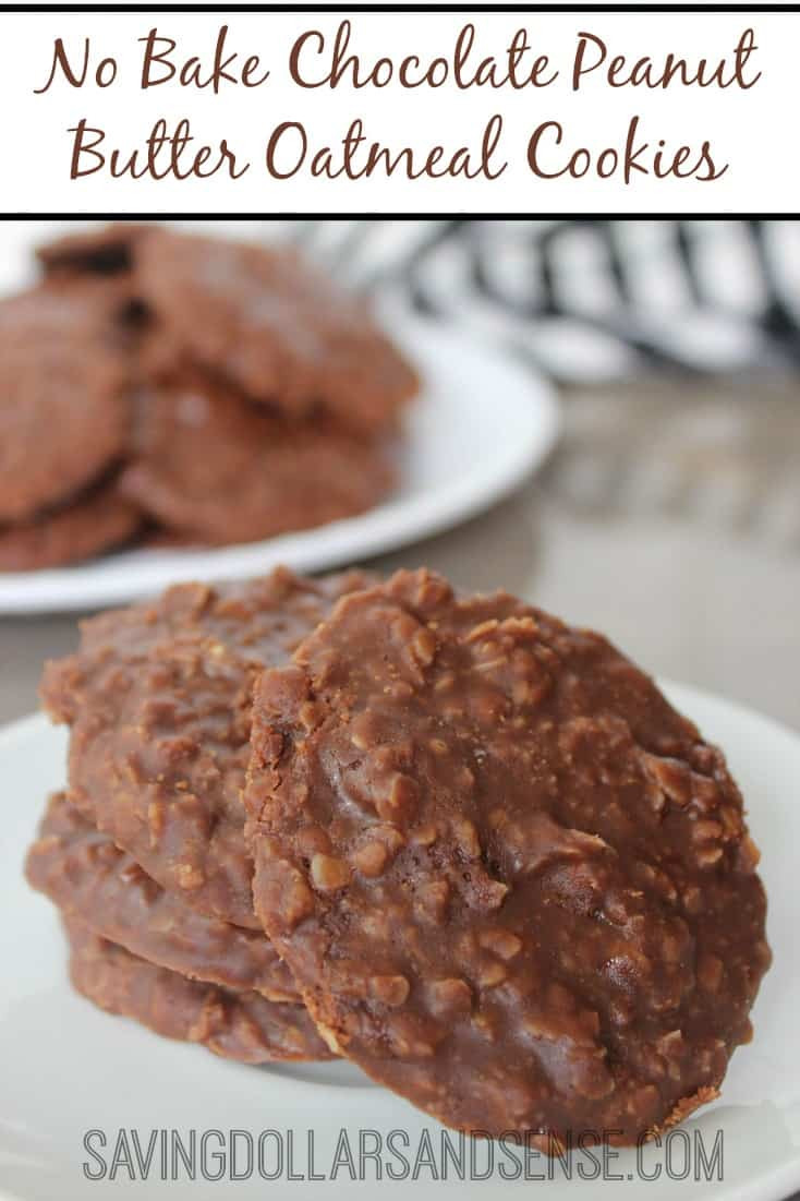 No Bake Peanut Butter Oatmeal Cookies
 No Bake Chocolate Peanut Butter Oatmeal Cookies