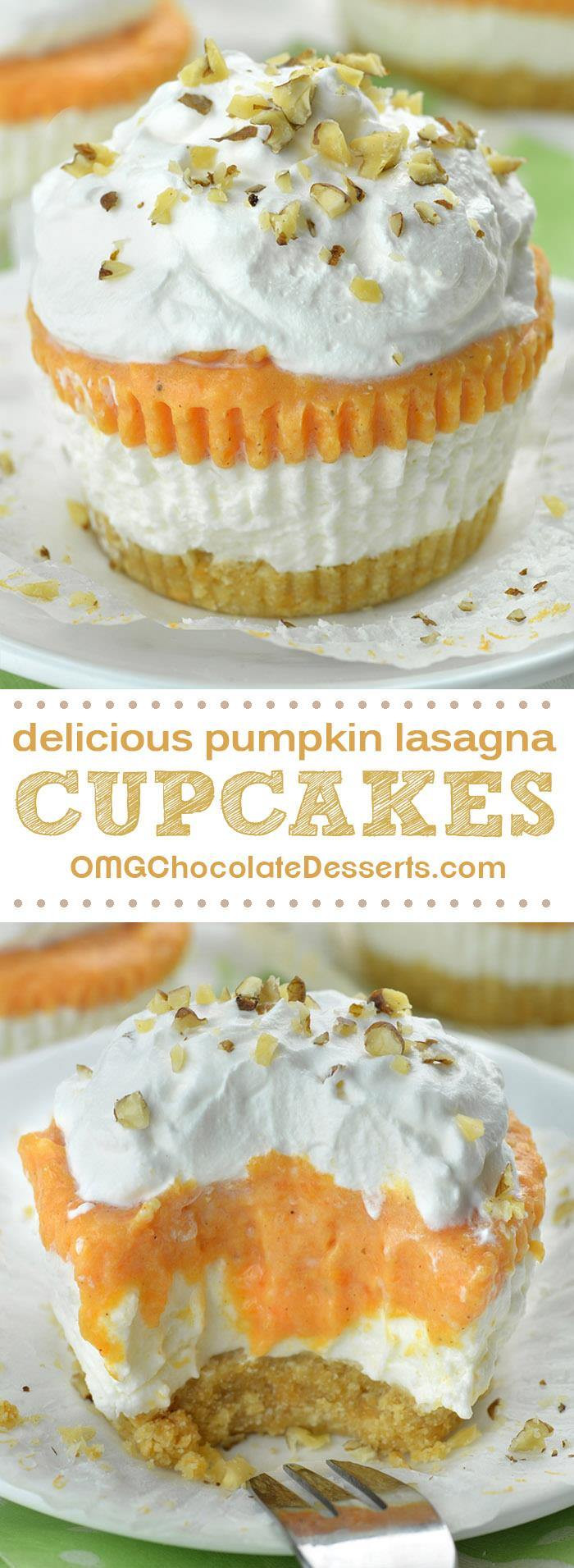 No Bake Pumpkin Desserts
 Pumpkin Lasagna Cupcakes