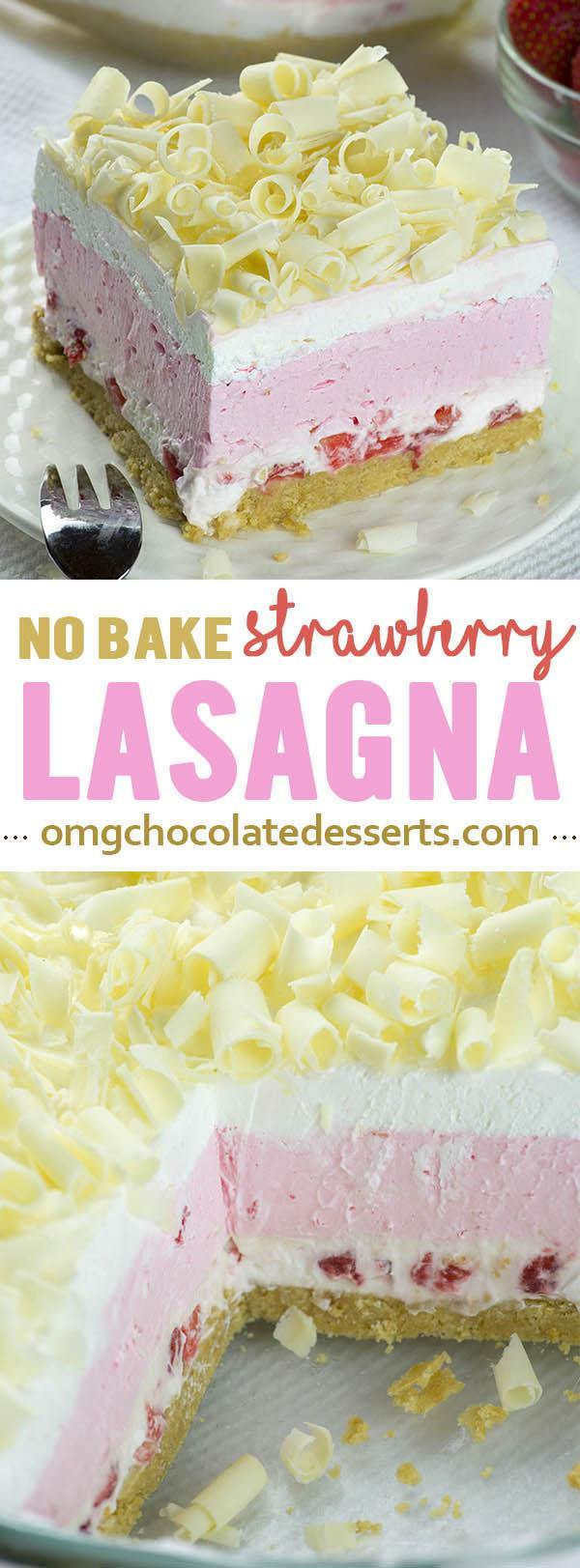 No Bake Strawberry Dessert Recipes Easy
 No Bake Strawberry Jello Lasagna OMG Chocolate Desserts