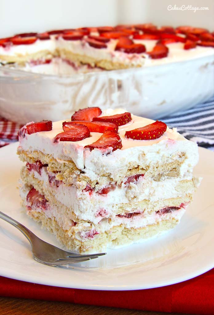 No Bake Strawberry Dessert
 No Bake Strawberry Icebox Cake Cakescottage