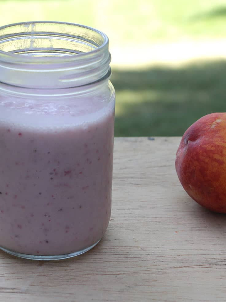 Non Dairy Smoothies
 Dairy Free Strawberry Peach Smoothie SundaySupper