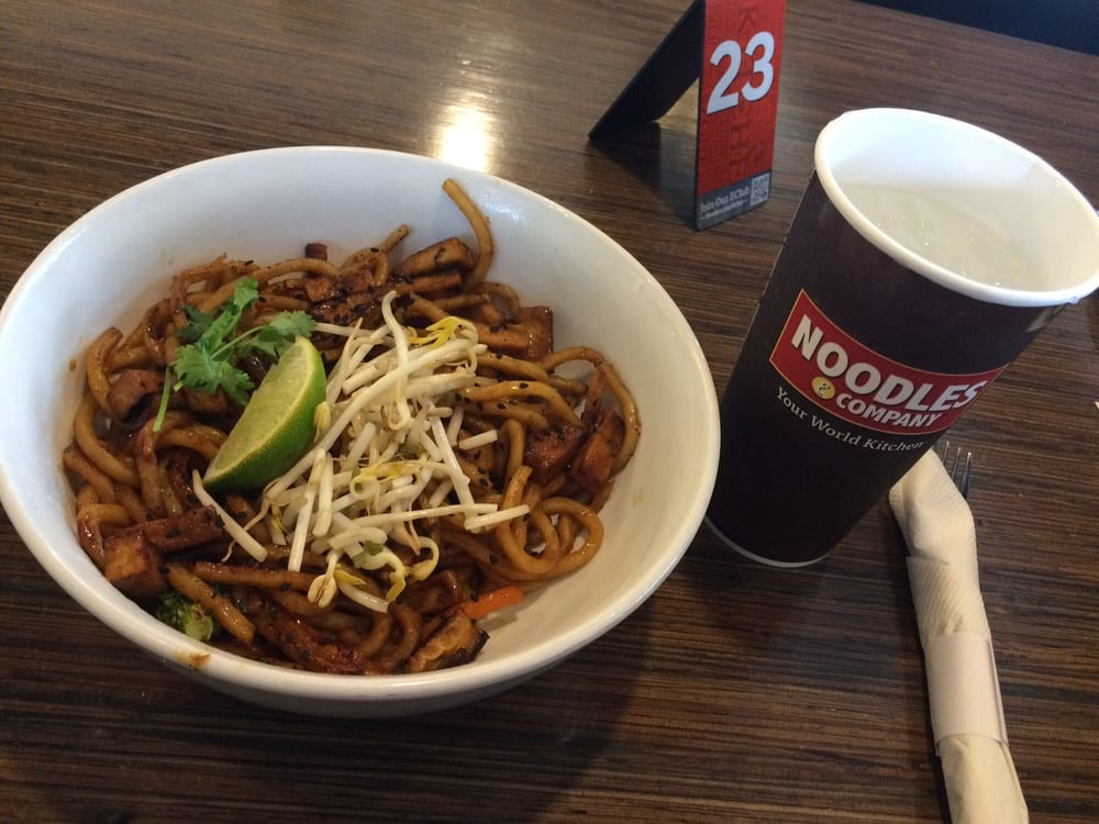 Noodles And Company Vegan
 Vegan Japanese Noodles with tofu and a side of water Yelp