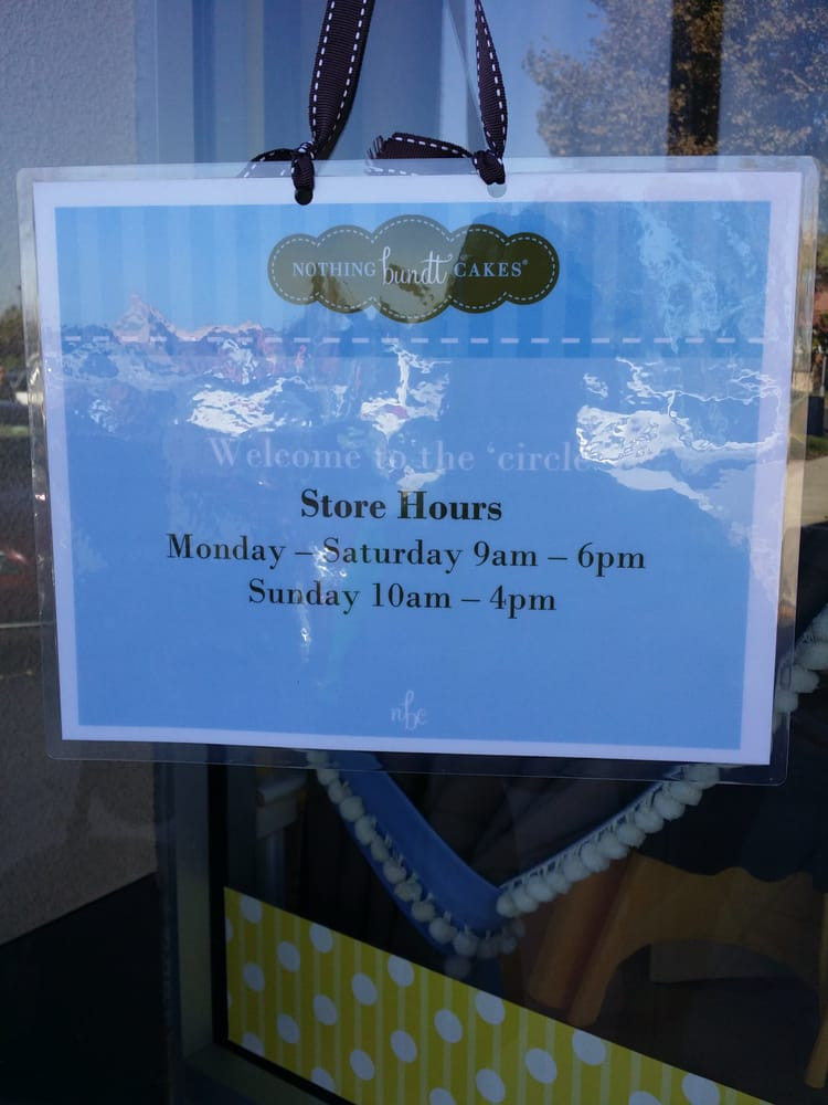 Nothing Bundt Cake Hours
 Store hours Yelp