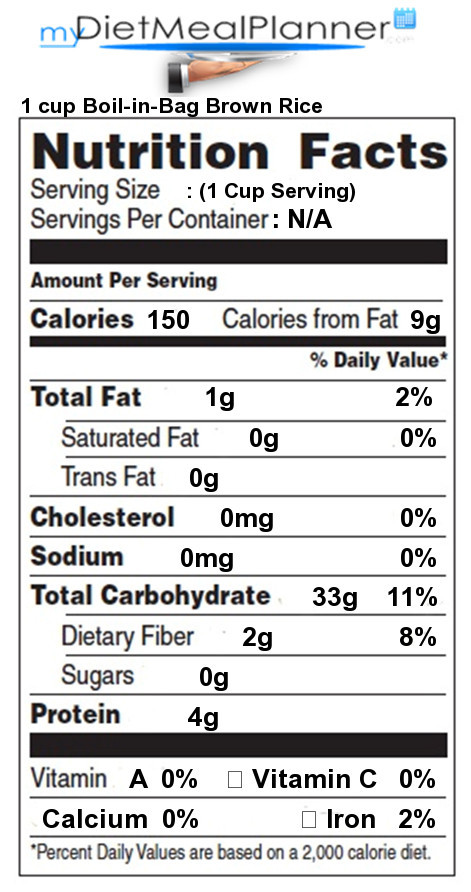 Nutritional Value Of Brown Rice
 Nutrition facts Label Pasta Rice & Noodles 1